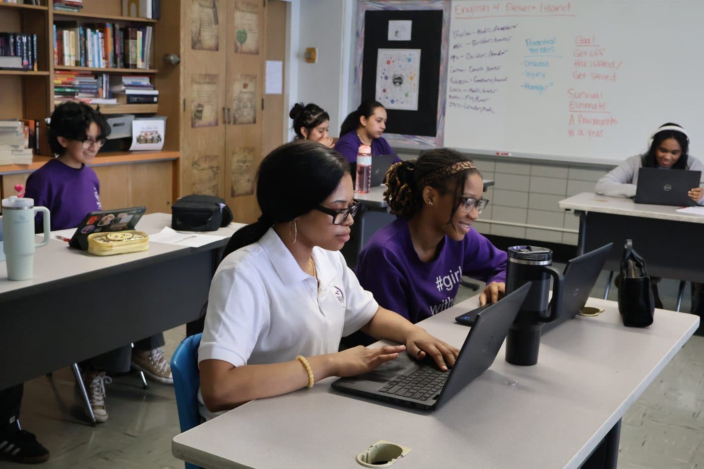 Josephinum students working on laptops in class